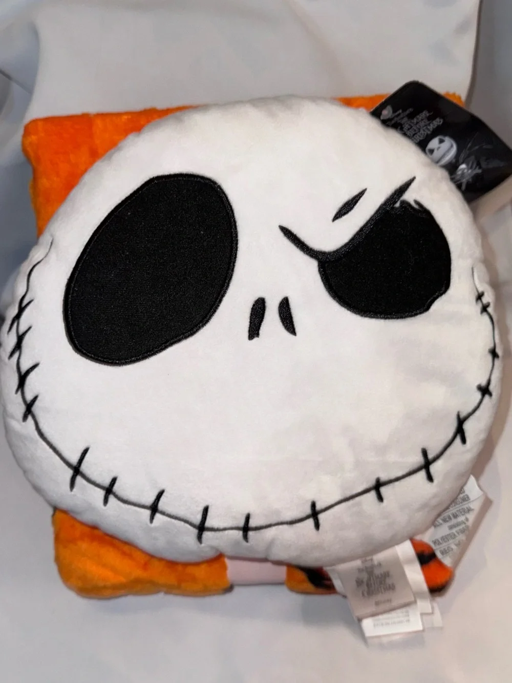 The Nightmare Before Christmas Jack Skellington Plush Pillow and Blanket, NEW!